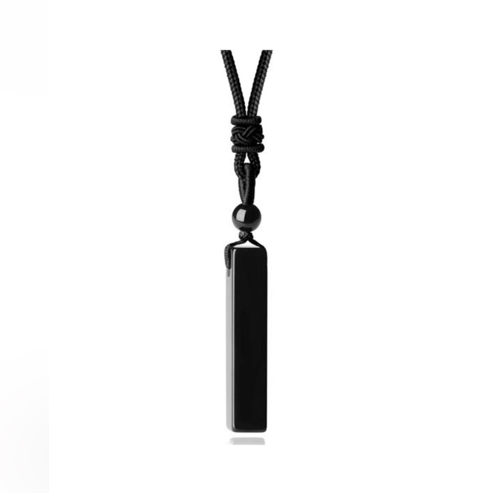 Healing Crystal Stone Bar Pendant Necklace Adjustable Rope Natural Gemstone